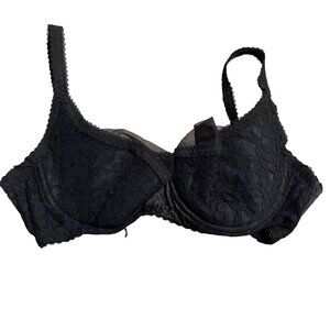Shirley Of Hollywood Black Lace Underwire Bra 34DD
